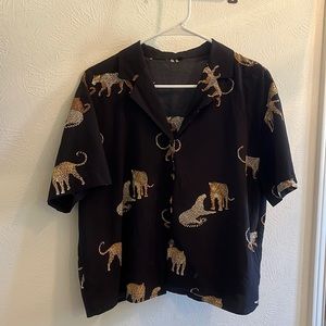 Cheetah pattern button up shirt